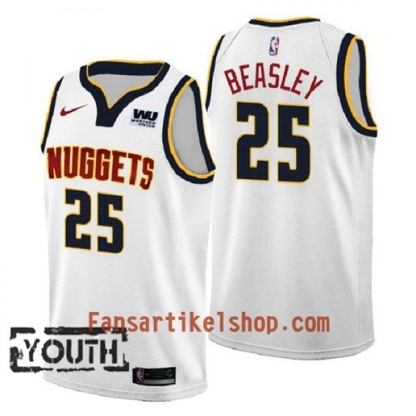 Denver Nuggets Trikot Malik Beasley 25 2018-2019 Nike Weiß Swingman - Kinder
